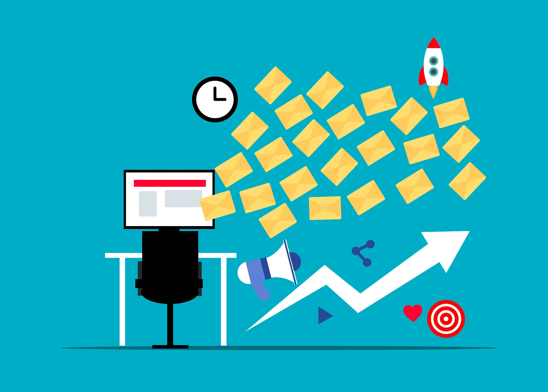 Illustration of a growing referral marketing campaign