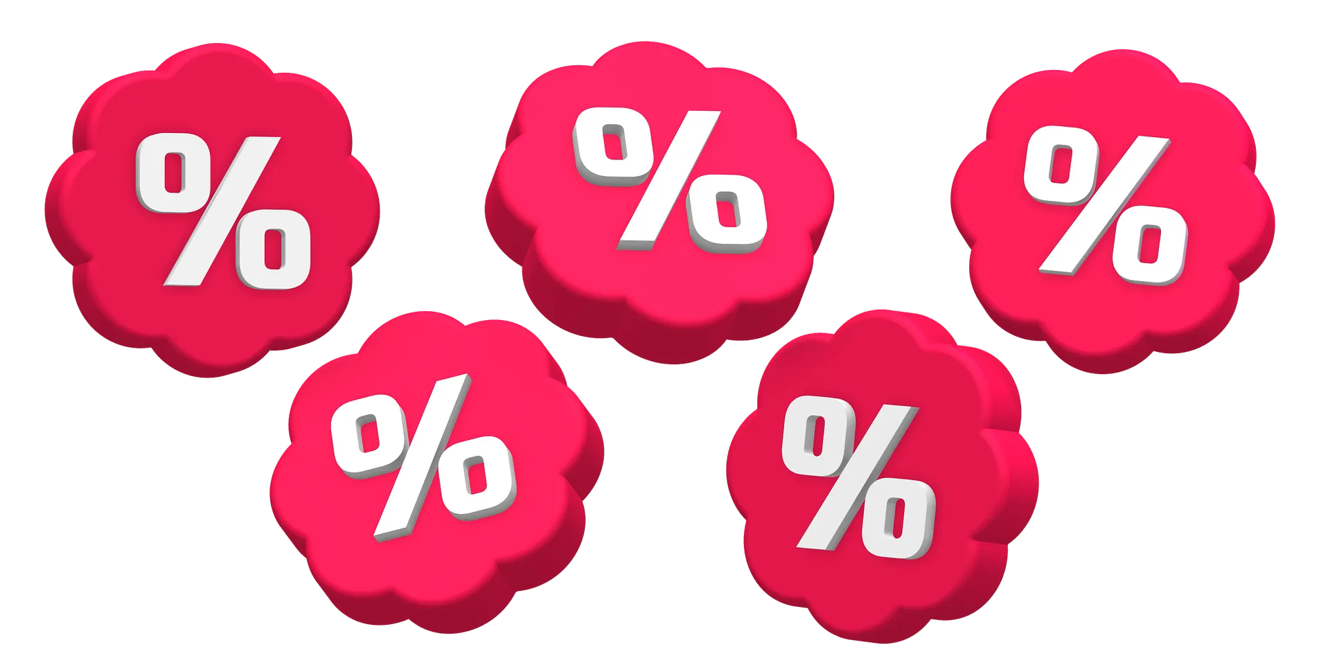 Red percent-sign badges representing trading fee discounts
