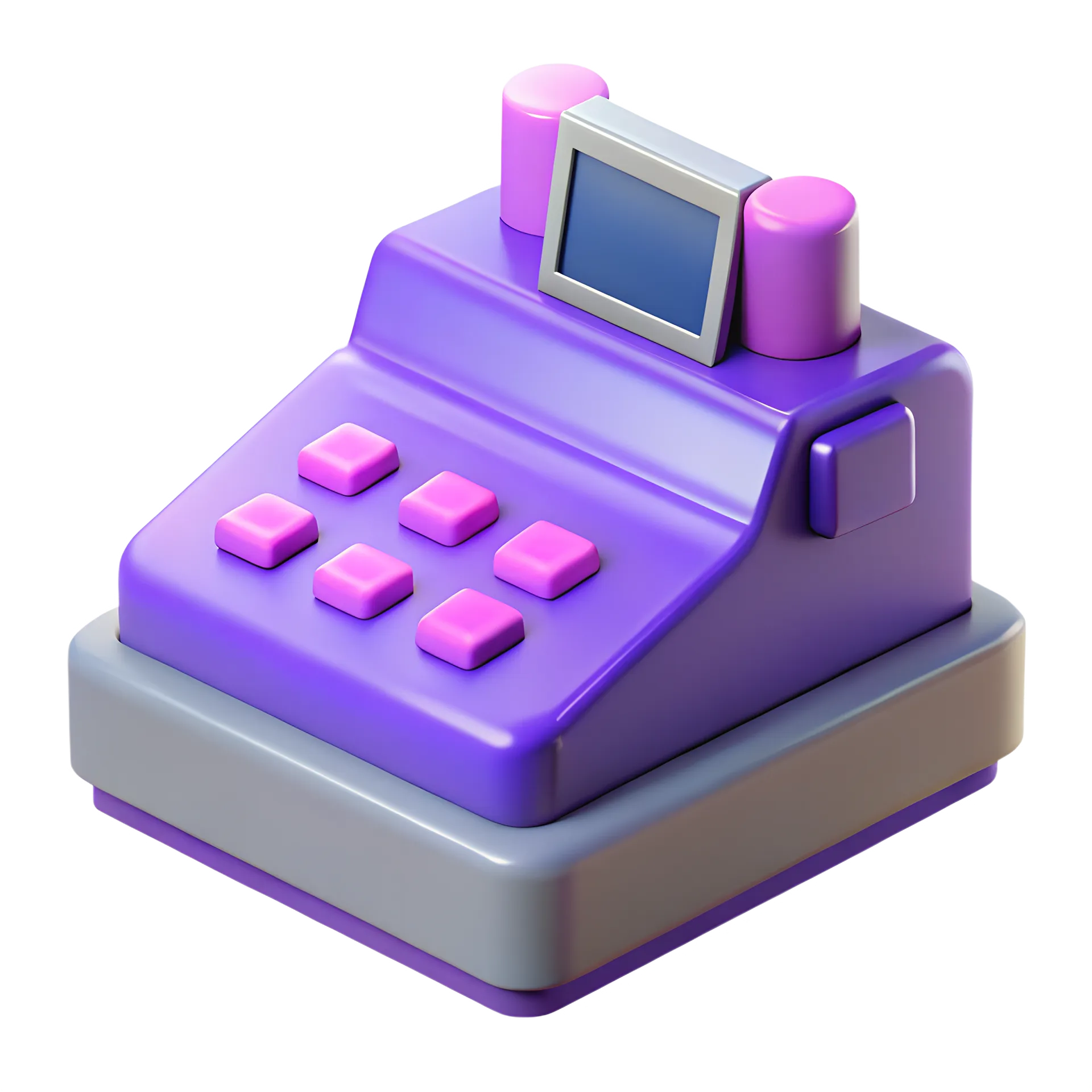 Purple 3D cash register