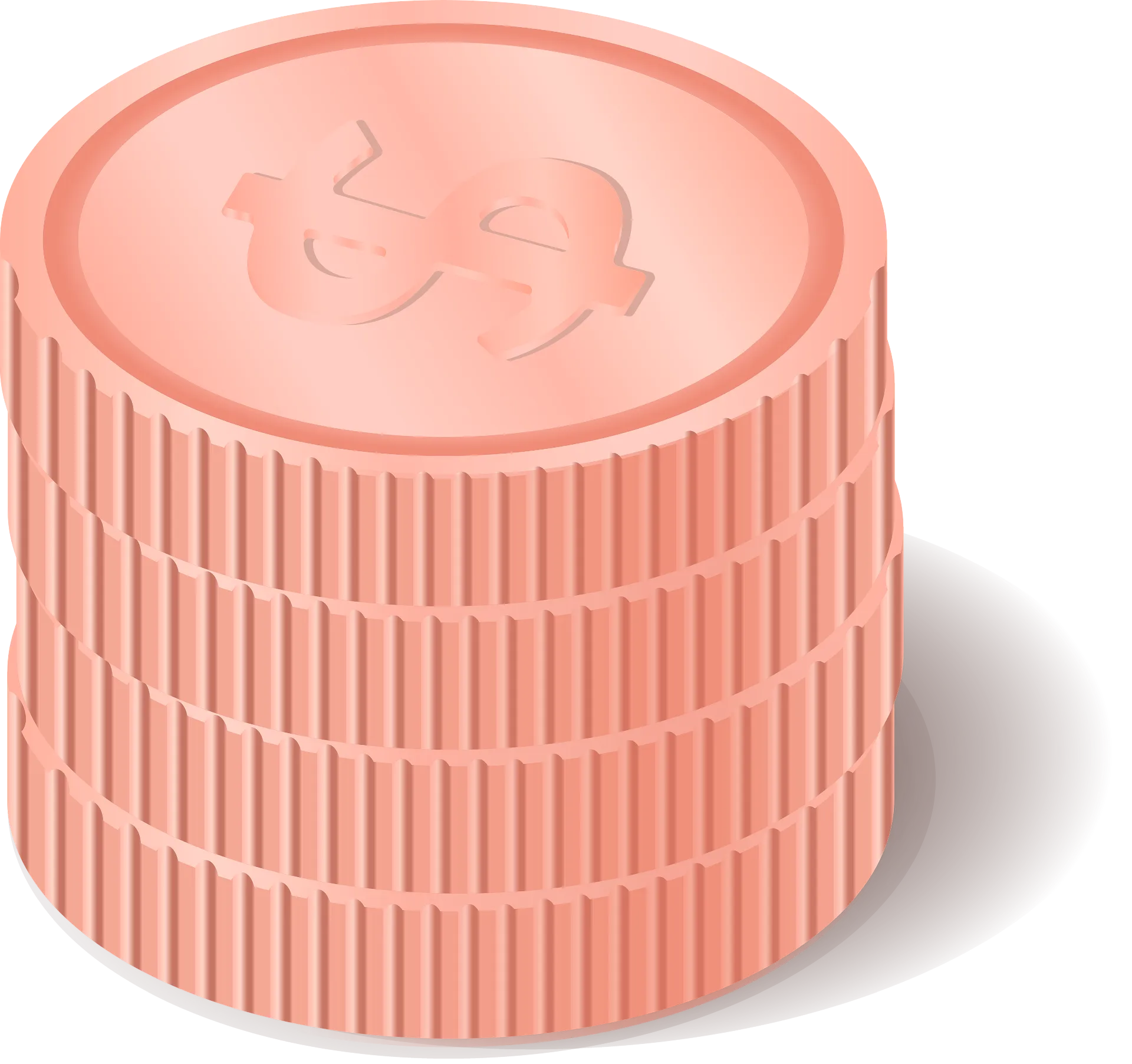 Stack of pink 3D coins